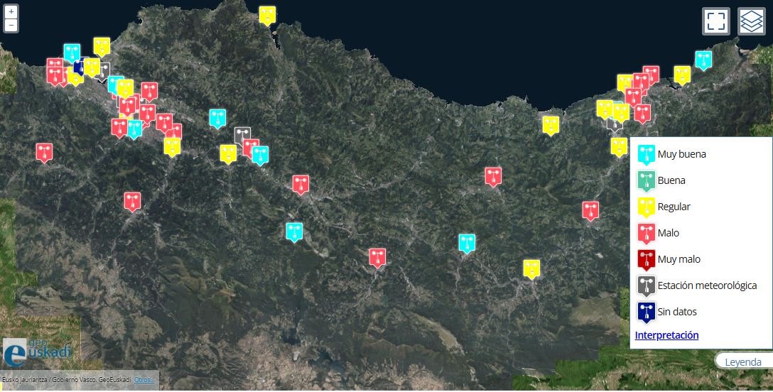 Imagen de la calidad del aire en Euskadi