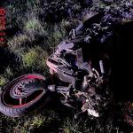 Moto implicada en el accidente. Foto: Policía Foral