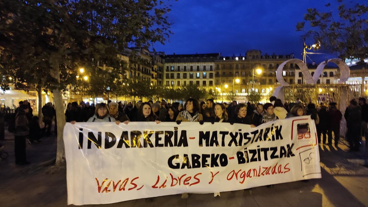 Manifestación convocada en Pamplona por el movimiento feminista para conmemorar el Día Internacional para la Eliminación de la Violencia contra las Mujeres. Foto: Europa Press (archivo).