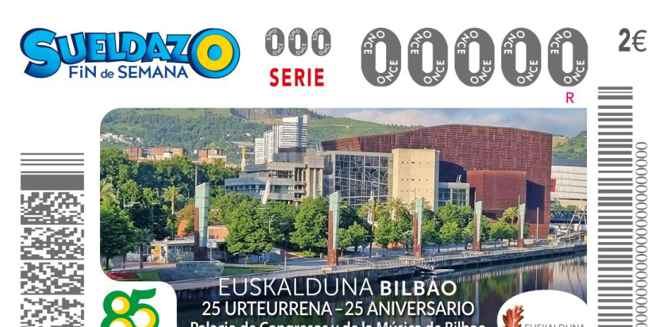 Cupón de la ONCE por el 25 aniversario del Palacio Euskalduna