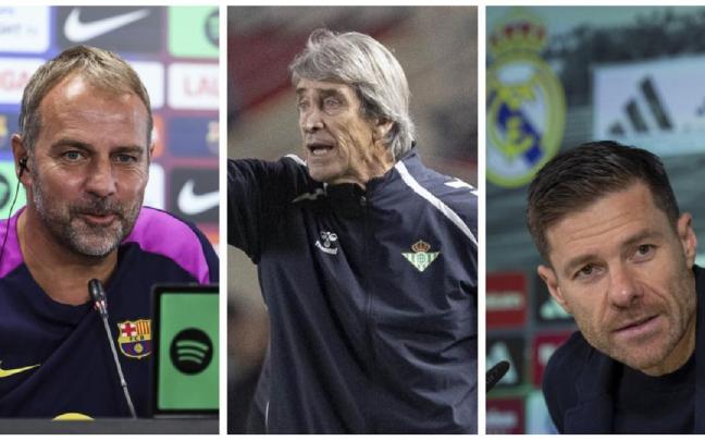 Hansi Flick, Manuel Pellegrini y Xabi Alonso.