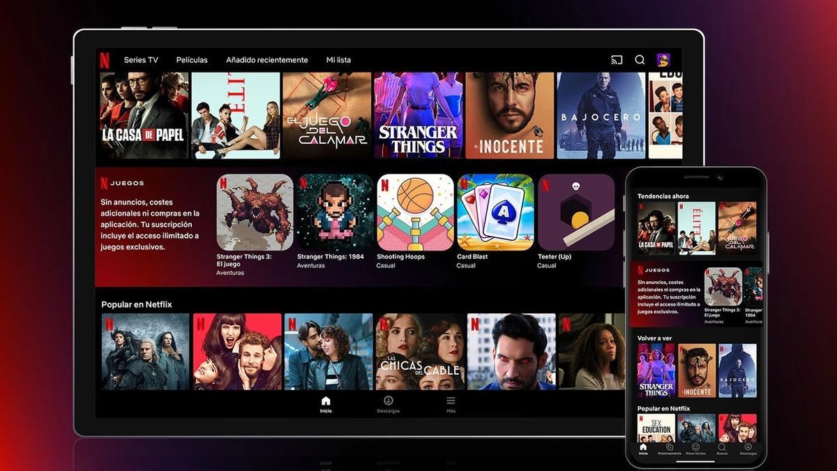 El catálogo de Netflix ofrece también juegos para móviles y tablets.