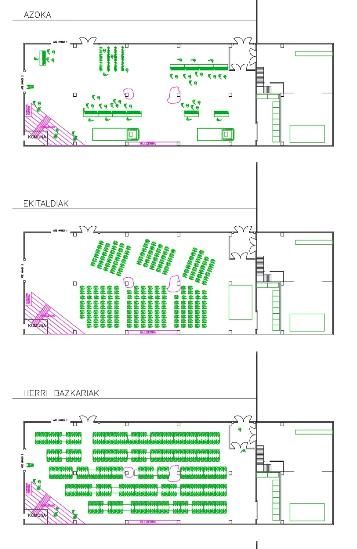 Opciones para diferentes actividades, con elementos fijos y movibles.