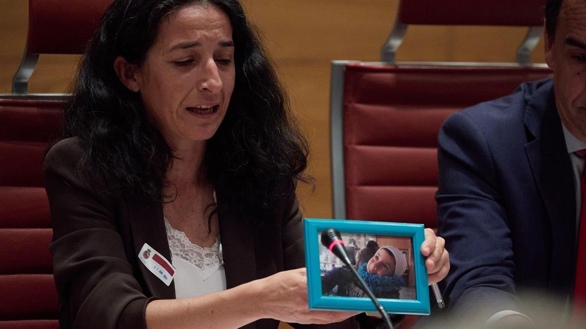 La madre de Gabriel Cruz, Patricia Ramírez, comparece ante la Comisión de Interior en el Senado.