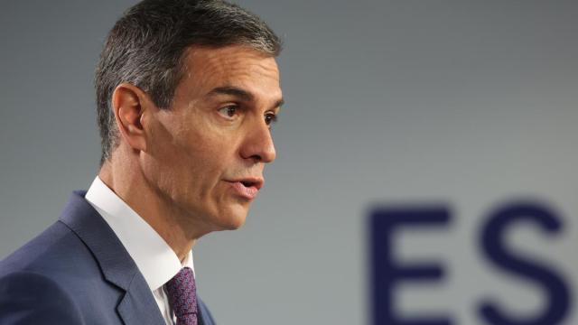 Pedro Sánchez, durante su comparecencia.