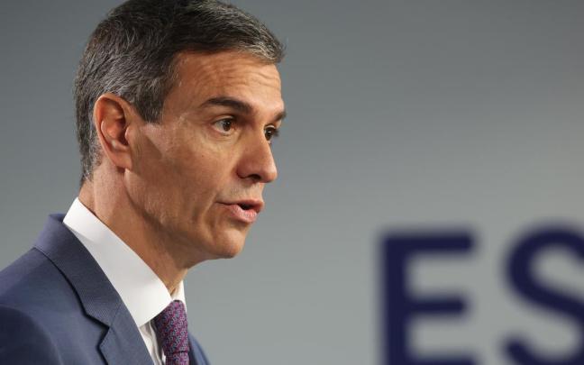 Pedro Sánchez, durante su comparecencia.