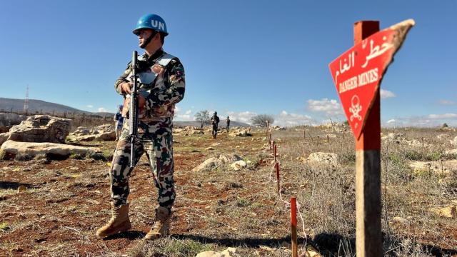 Imagen de archivo de un casco azul en Líbano.