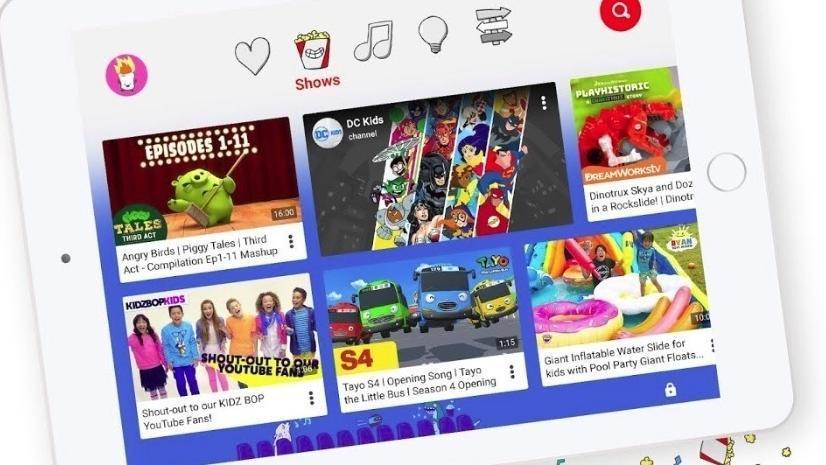 Plataforma YouTube Kids dedicada a los niños, con contenidos infantiles.