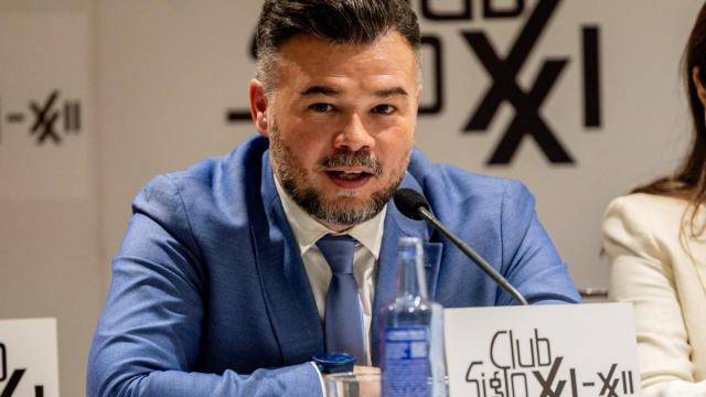 Gabriel Rufián, durante el coloquio que protagonizó en la tarde del miércoles en el Club Siglo XXI.