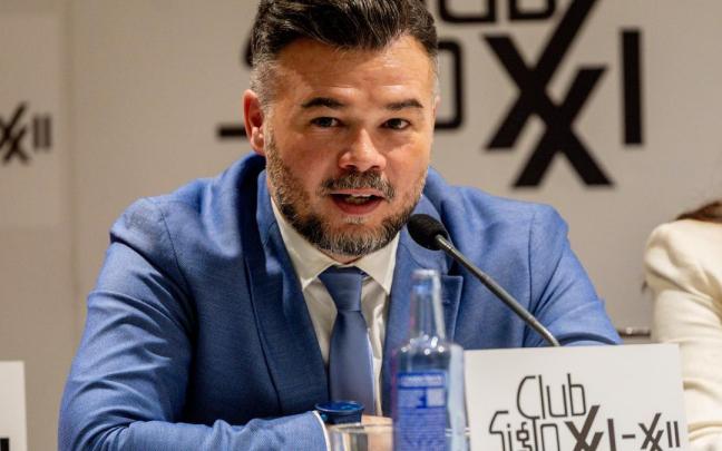 Gabriel Rufián, durante el coloquio que protagonizó en la tarde del miércoles en el Club Siglo XXI.