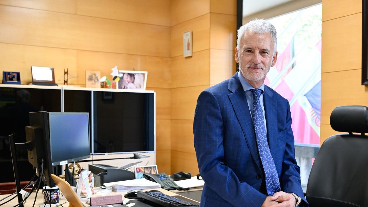 El presidente del TSJPV, Iñaki Subijana, en en su despacho del Palacio de Justicia de Bilbao