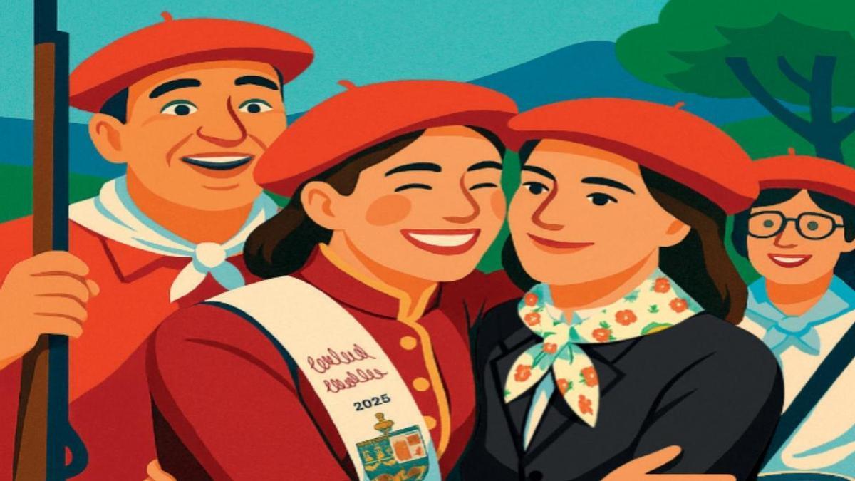 Foto del cartel que Guztion Alardea ha preparado sobre el programa 'Jaiak Elkarrekin'.