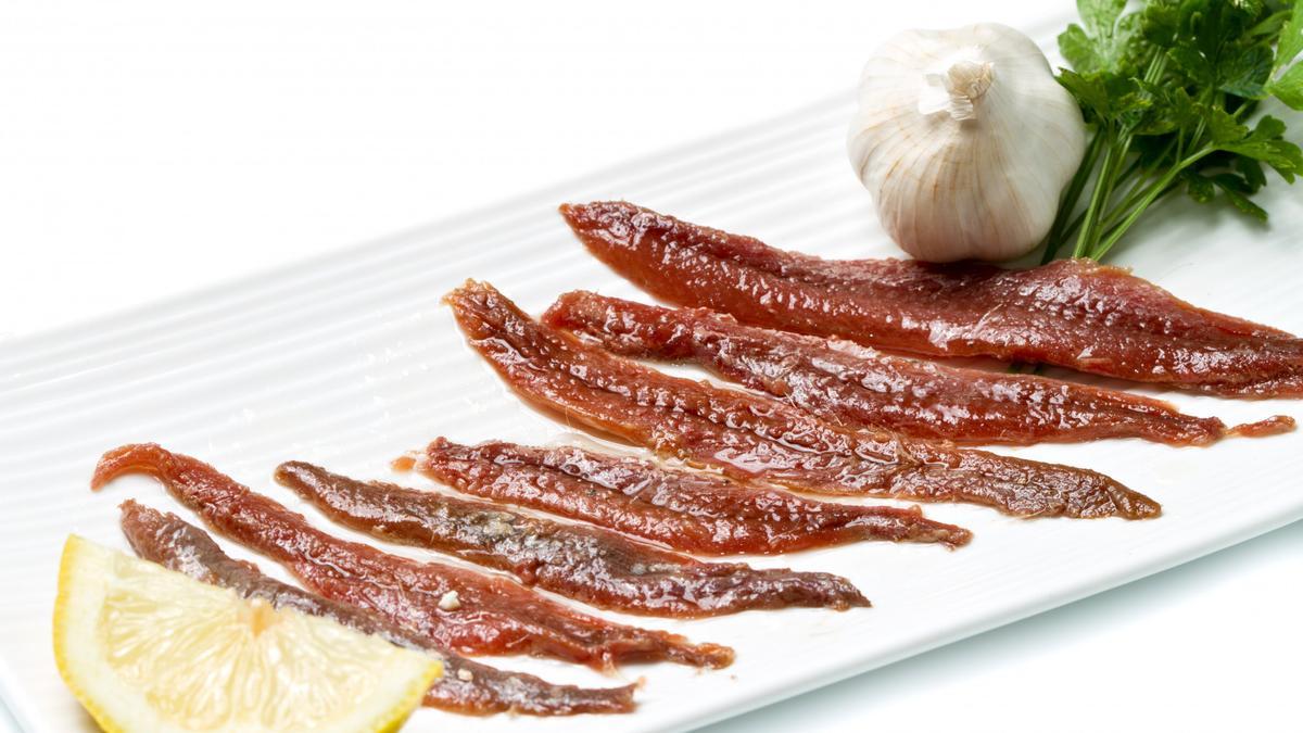 Anchoas en salazón listas para consumir.