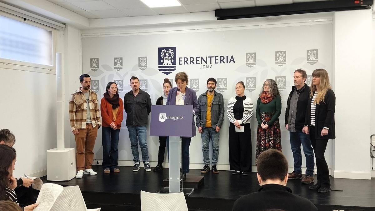 La alcaldesa, en la comparecencia.