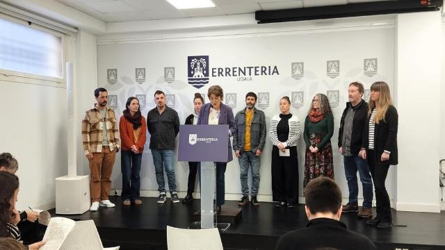 La alcaldesa, en la comparecencia.