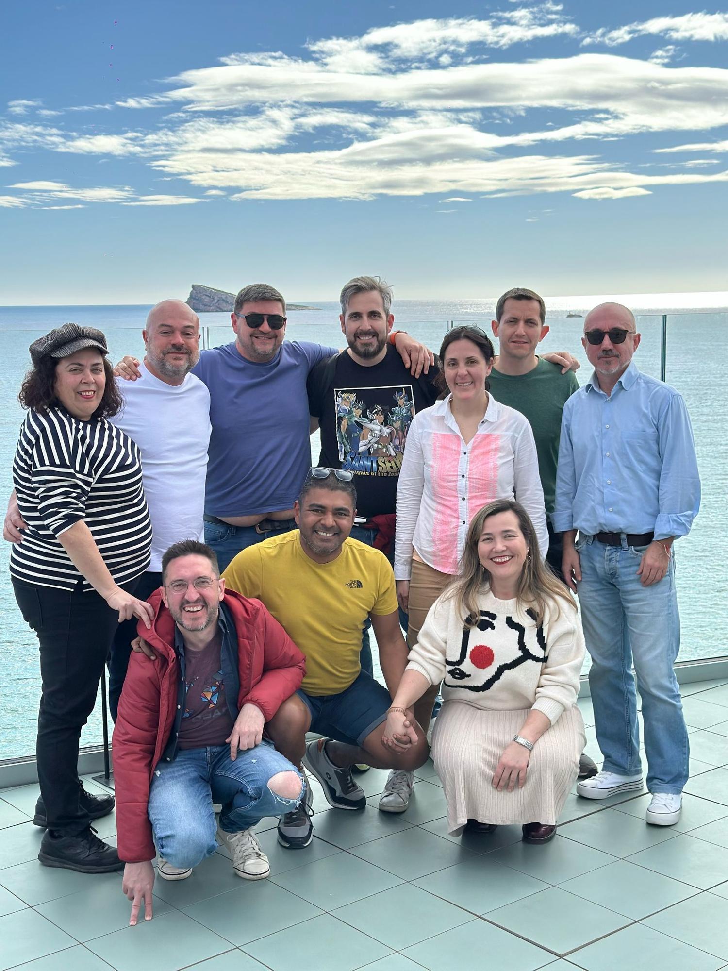 Con unos amigos, en Benidorm.
