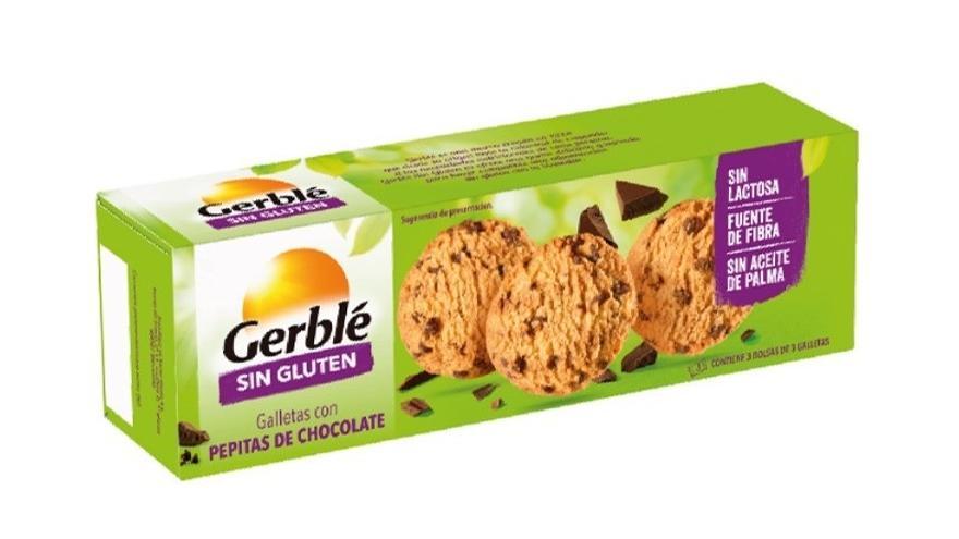 Galletas con pepitas de chocolate y sin gluten de la marca Gerblé.
