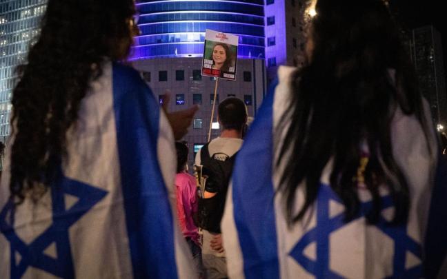 Imagen de una de las movilizaciones en Israel en favor de una negociación para la vuelta de los rehenes