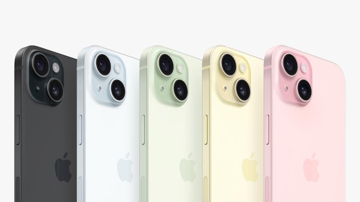 El nuevo iPhone 15 estará disponible en cinco colores.