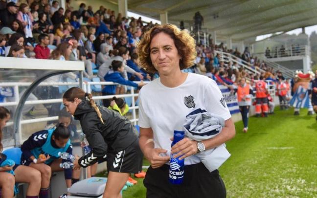 Natalia Arroyo, antes del derbi de la semana pasada ante el Eibar en Zubieta. / PEDRO MARTINEZ
