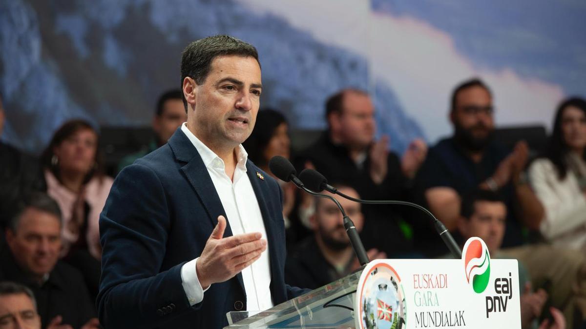 Imanol Pradales en el Aberri Eguna 2025.