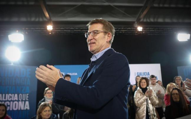 Feijóo, durante un acto electoral este domingo en Lugo.