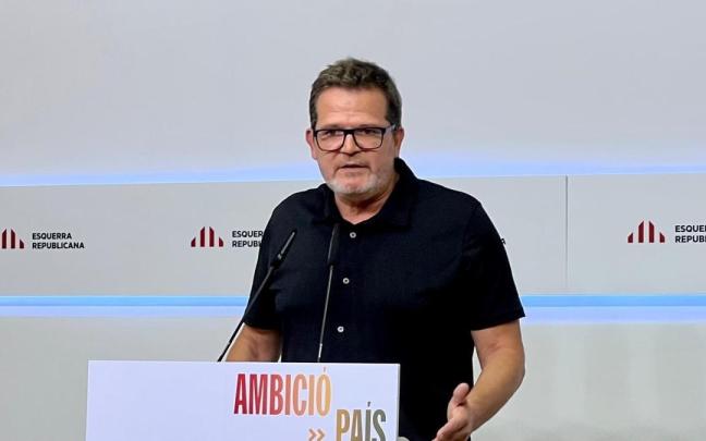 El vicesecretario de Comunicación de ERC, Isaac Albert, en una rueda de prensa desde la sede del partido. / EP El vicesecretario de Comunicación de ERC, Isaac Albert, en una rueda de prensa desde la sede del partido.