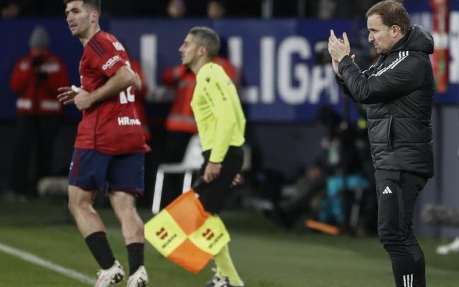 Jagoba Arrasate, durante el partido de este sábado. / JESUS DIGES