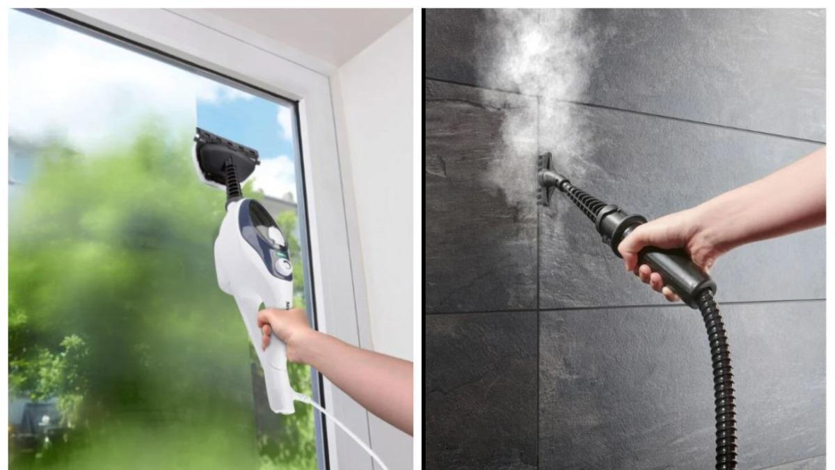 Accesorios para limpiar los cristales y la ducha de la "Mopa de vapor y limpiavapor de mano 2 en 1 1500 W"