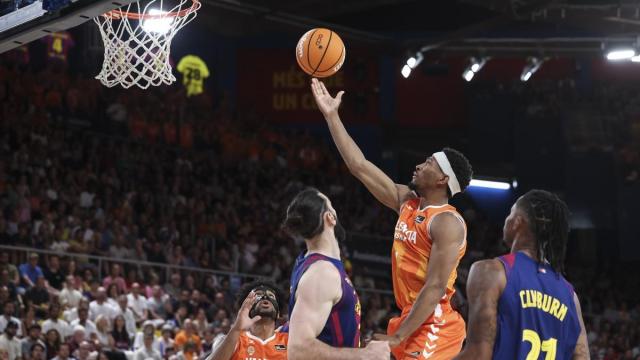 Kameron Taylor, jugador del Valencia Basket, en un lance del partido