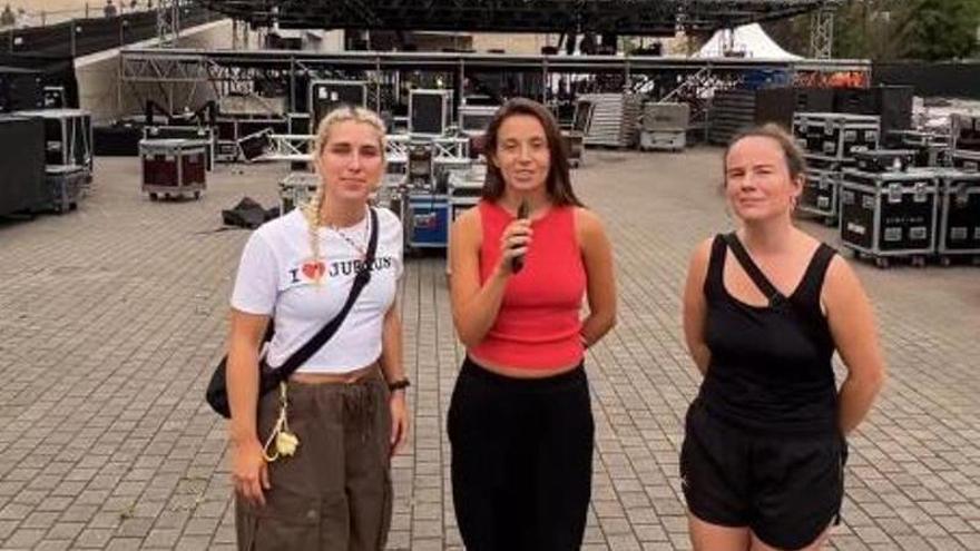 Las tres artistas en un video explicando lo sucedido