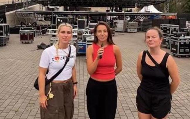 Las tres artistas en un video explicando lo sucedido