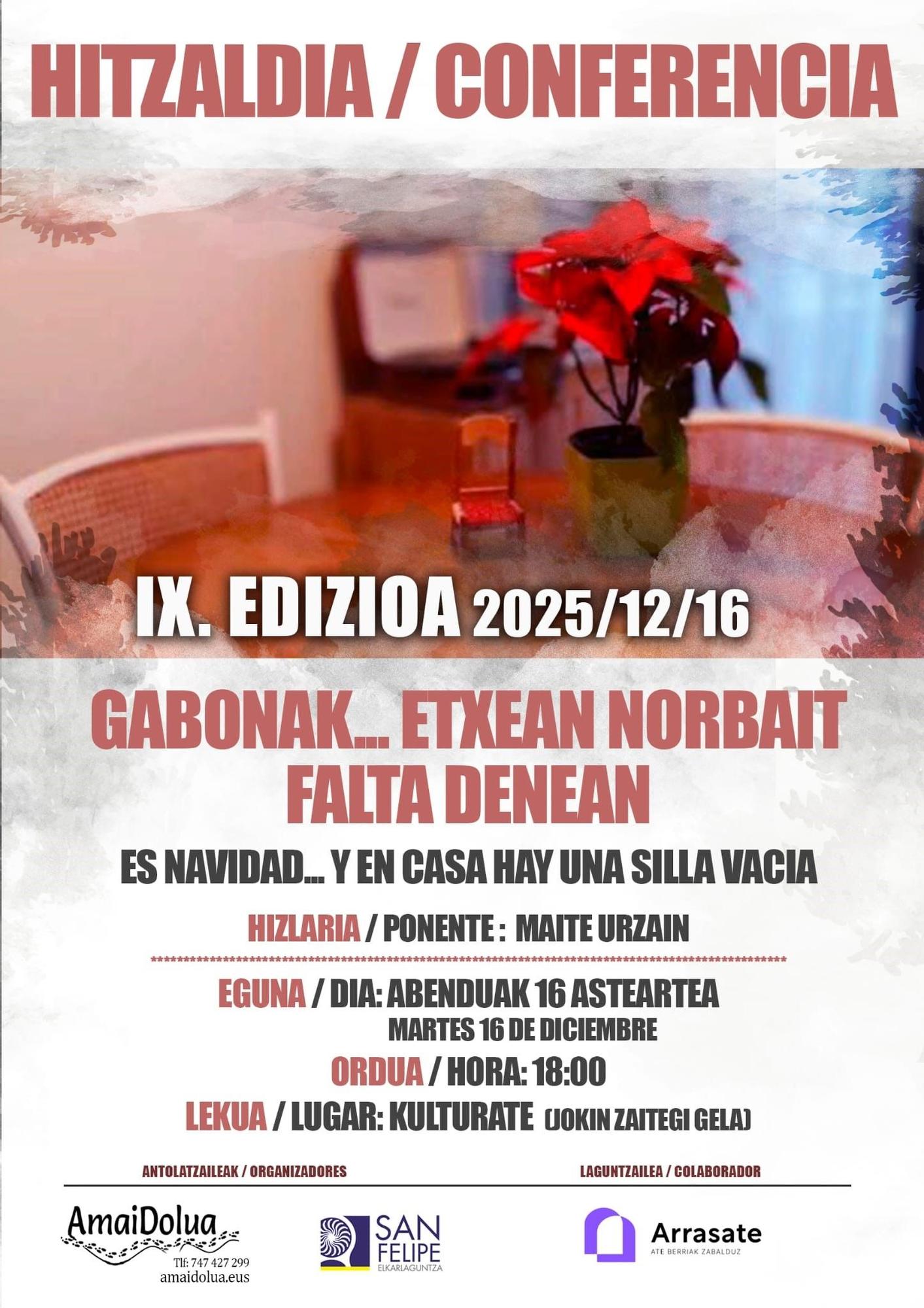 Cartel que anuncia la charla.