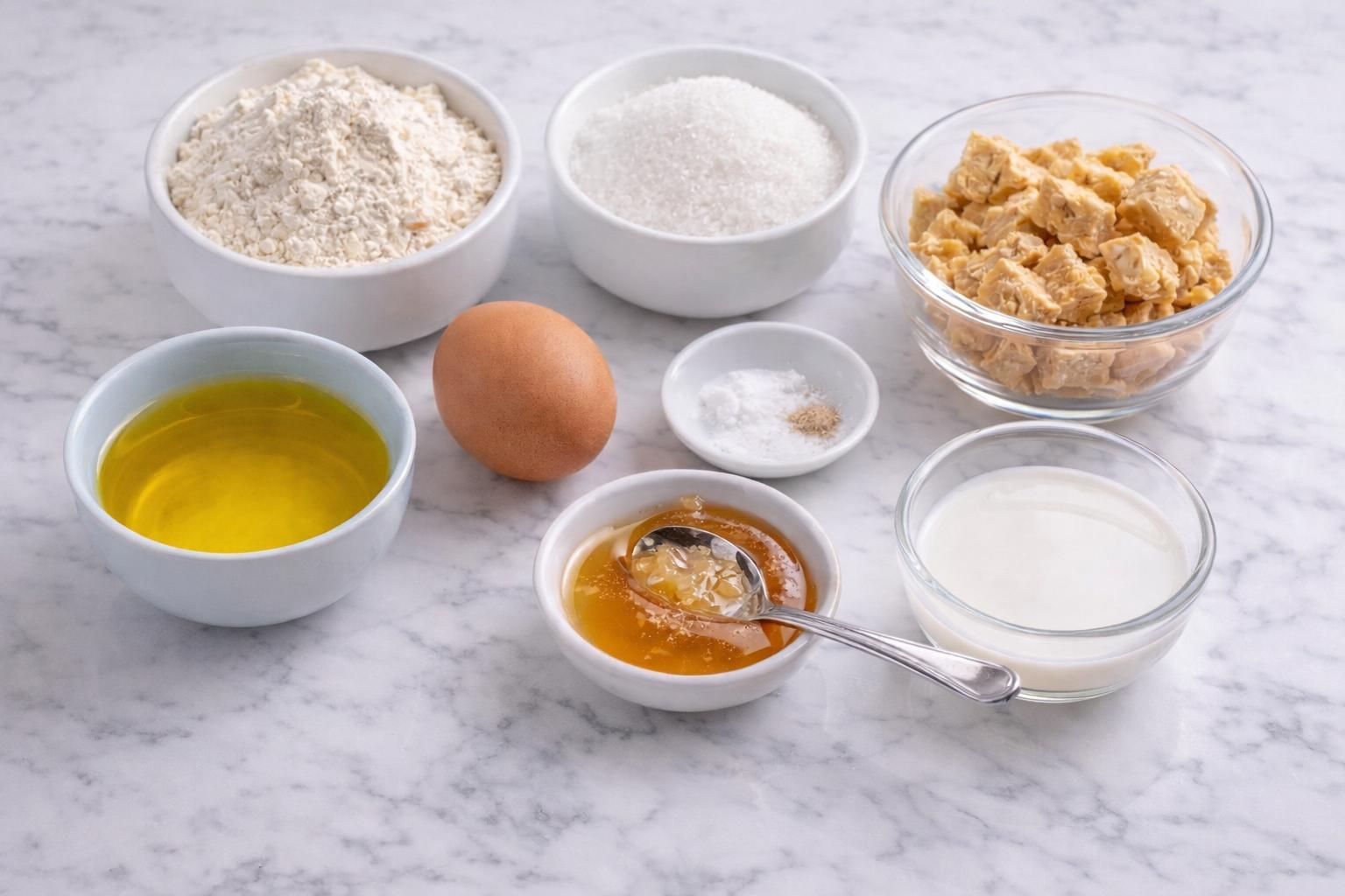 Los ingredientes necesarios para hacer estas rosquillas navideñas.