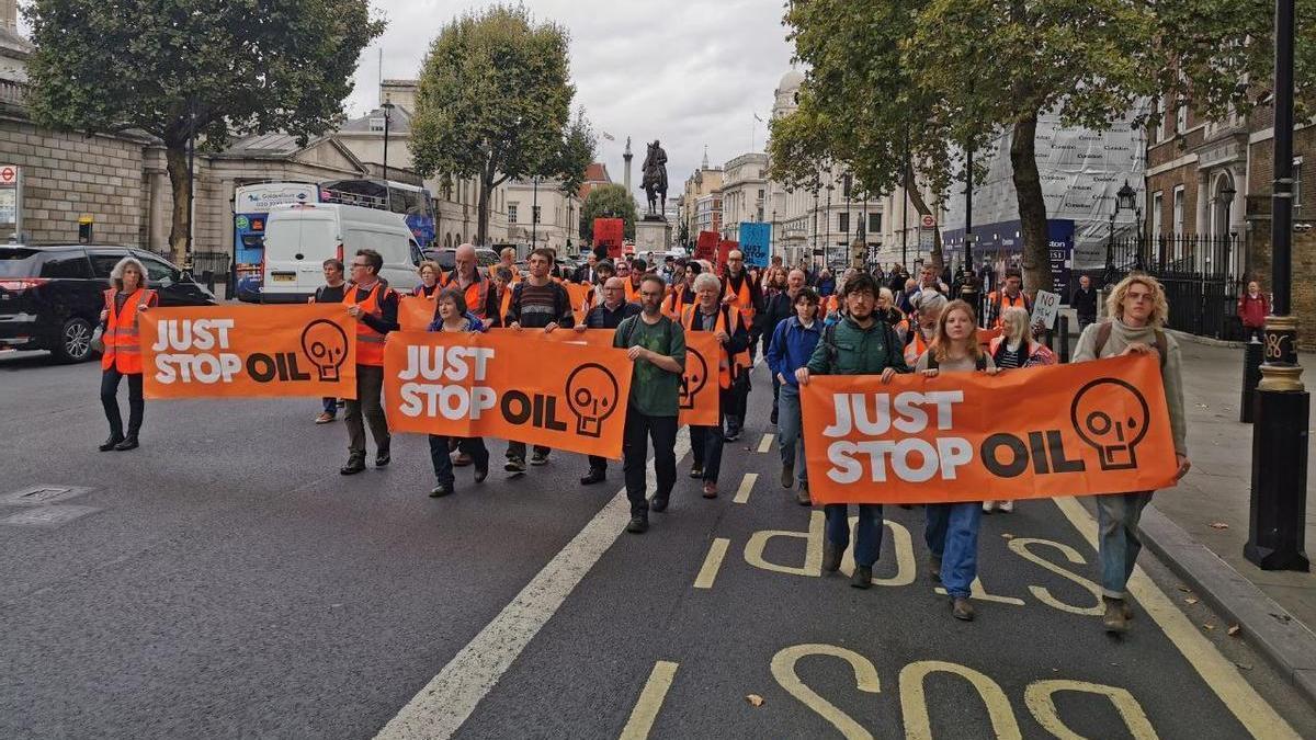 Imagen de archivo de una manifestación de Just Stop Oil en Londres, Reino Unido.