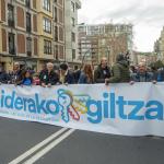 Cabecera de la manifestación convocada por Sare en Bilbao