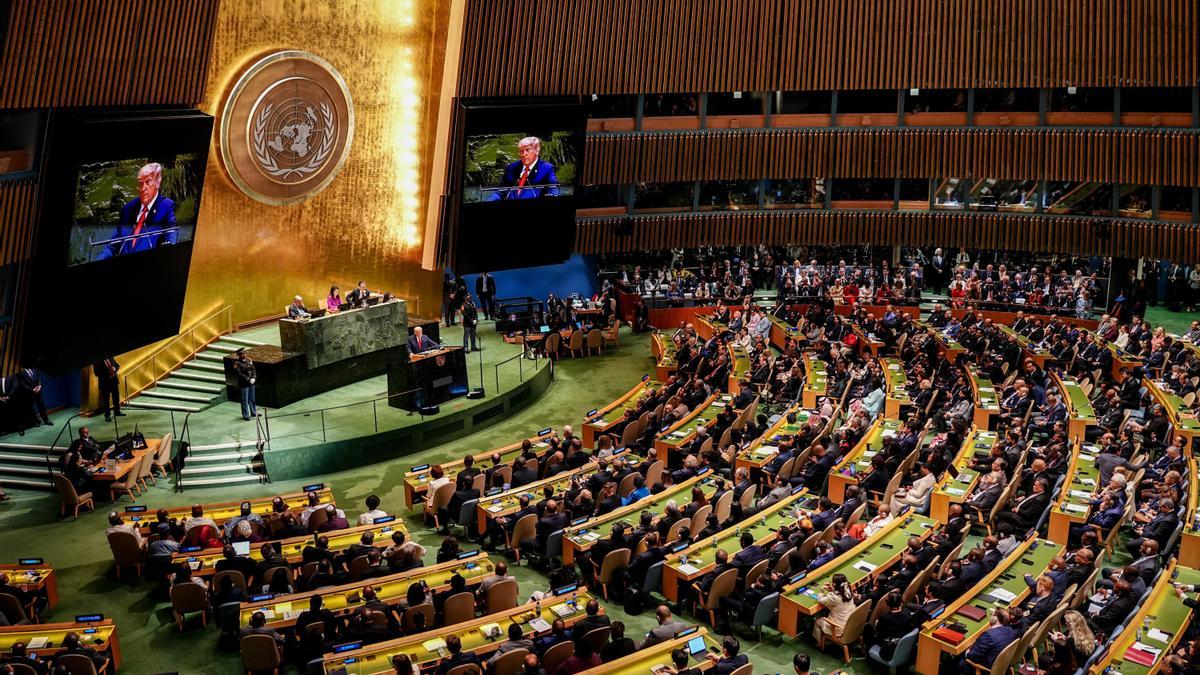 23 September 2025, US, New York: US President Donald Trump speak