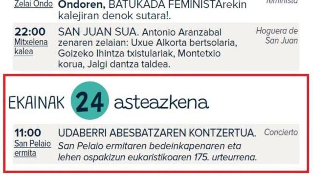 Xartel donde se anunciaba el concierto de este miércoles.