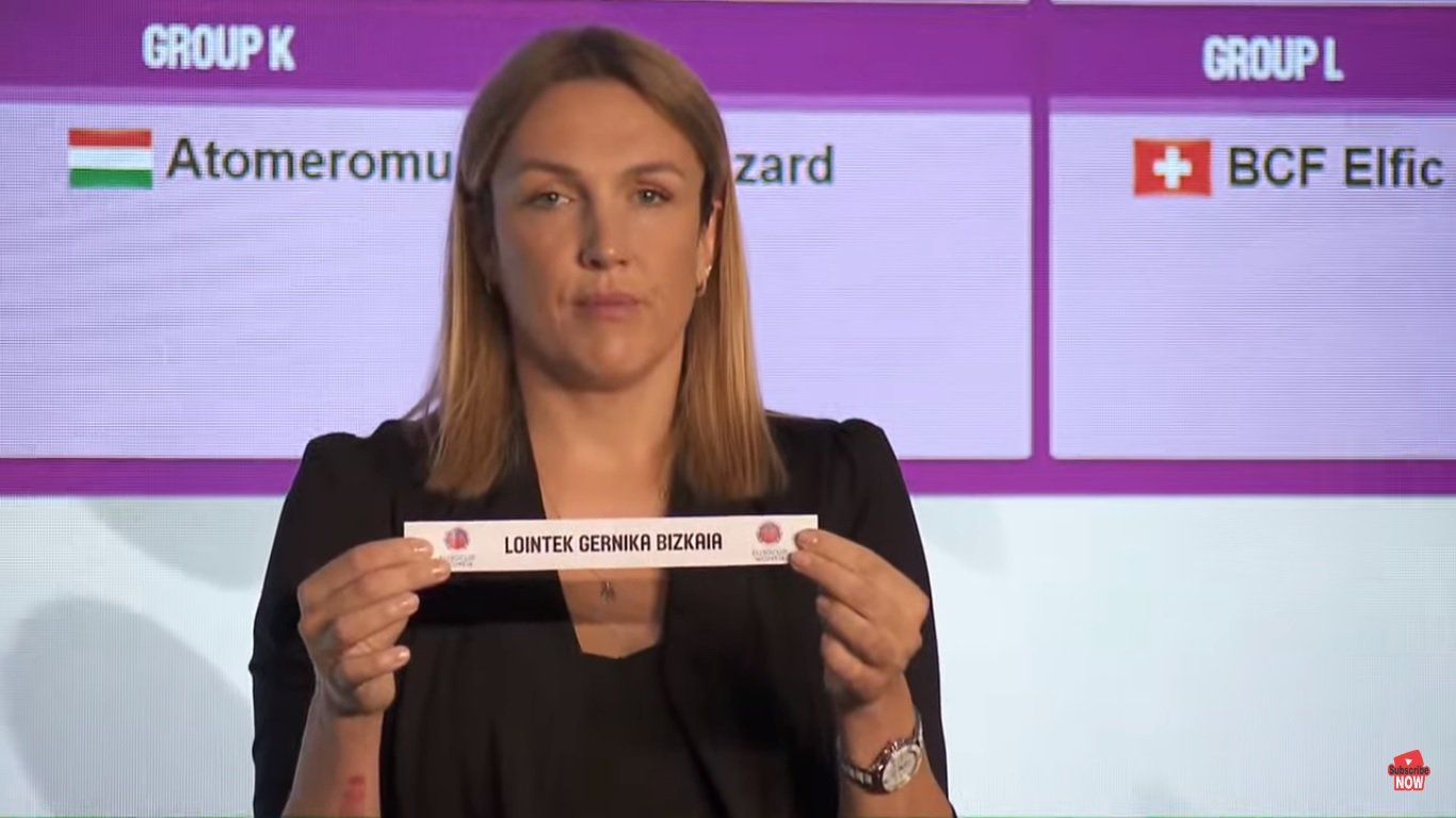 Momento del sorteo de hoy en el que sale el equipo vizcaíno