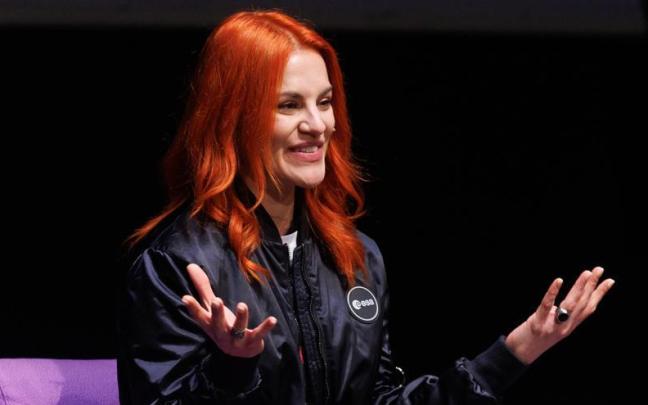 La astronauta de la Agencia Espacial Europea (ESA), Sara García, interviene durante el acto ‘Día de la Mujer y la Niña en la Ciencia.