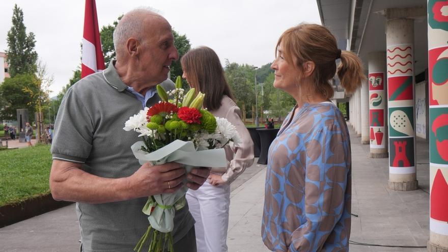 La presidenta del GBB, Euge Arrizabalaga, ayer en Lasarte-Oria.