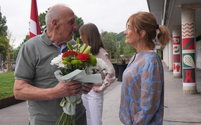 La presidenta del GBB, Euge Arrizabalaga, ayer en Lasarte-Oria.
