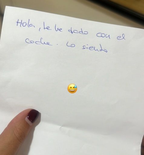 La nota que le dejaron.