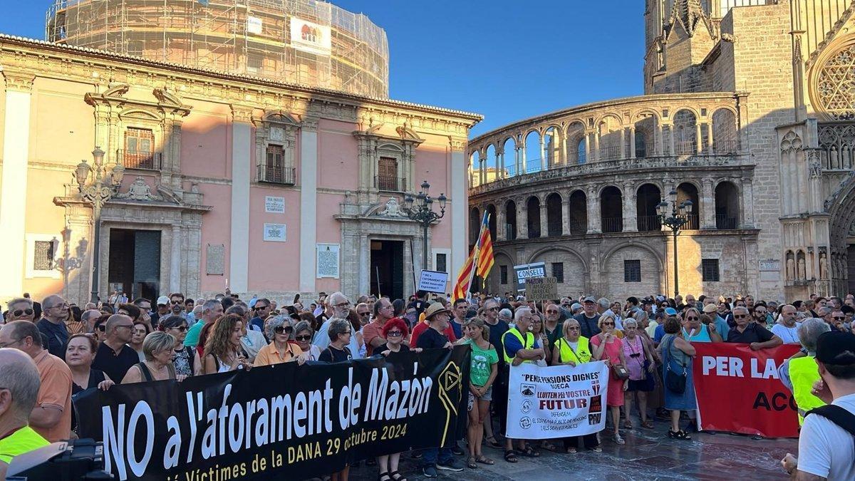 Imagen de la concentración en Valencia contra Carlos Mazón por la gestión de la dana
