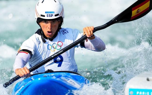 La palista de Lasarte Maialen Chourraut en plena competición.