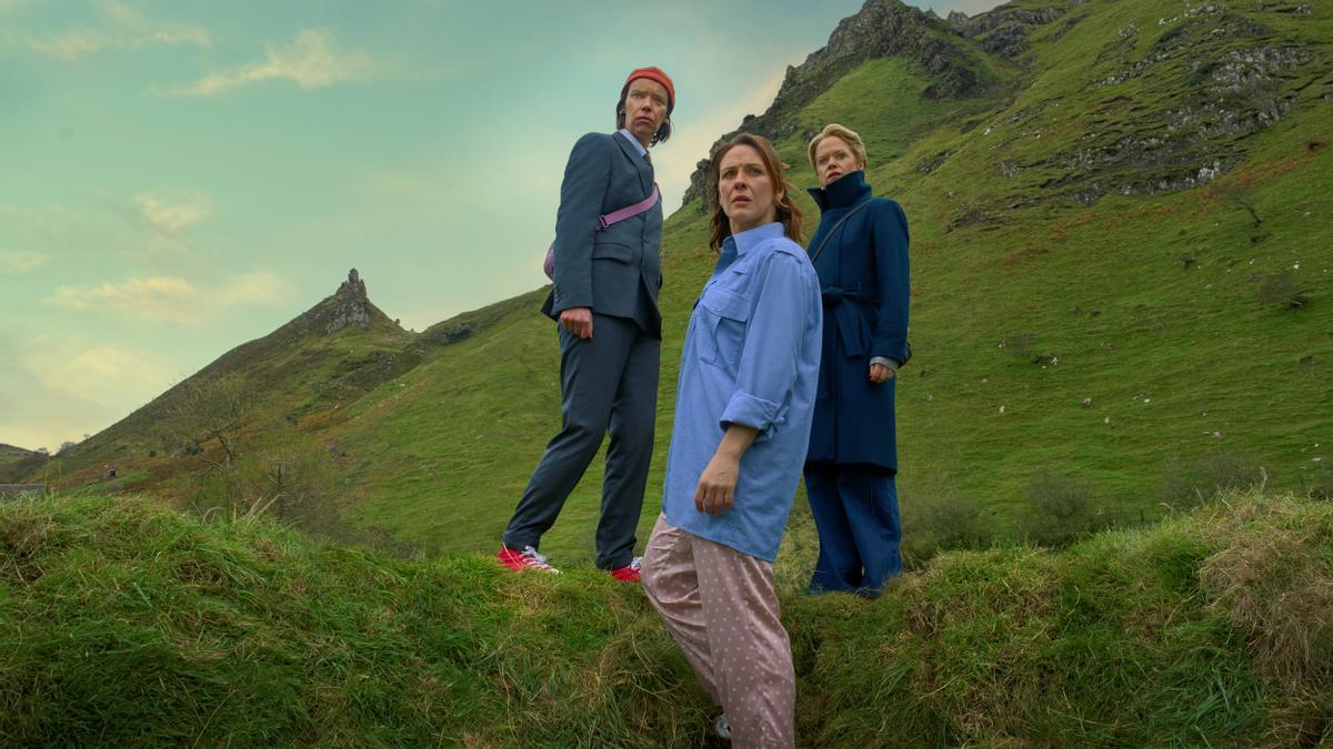 Las protagonistas, entre esas colinas verdes tan características en Irlanda.