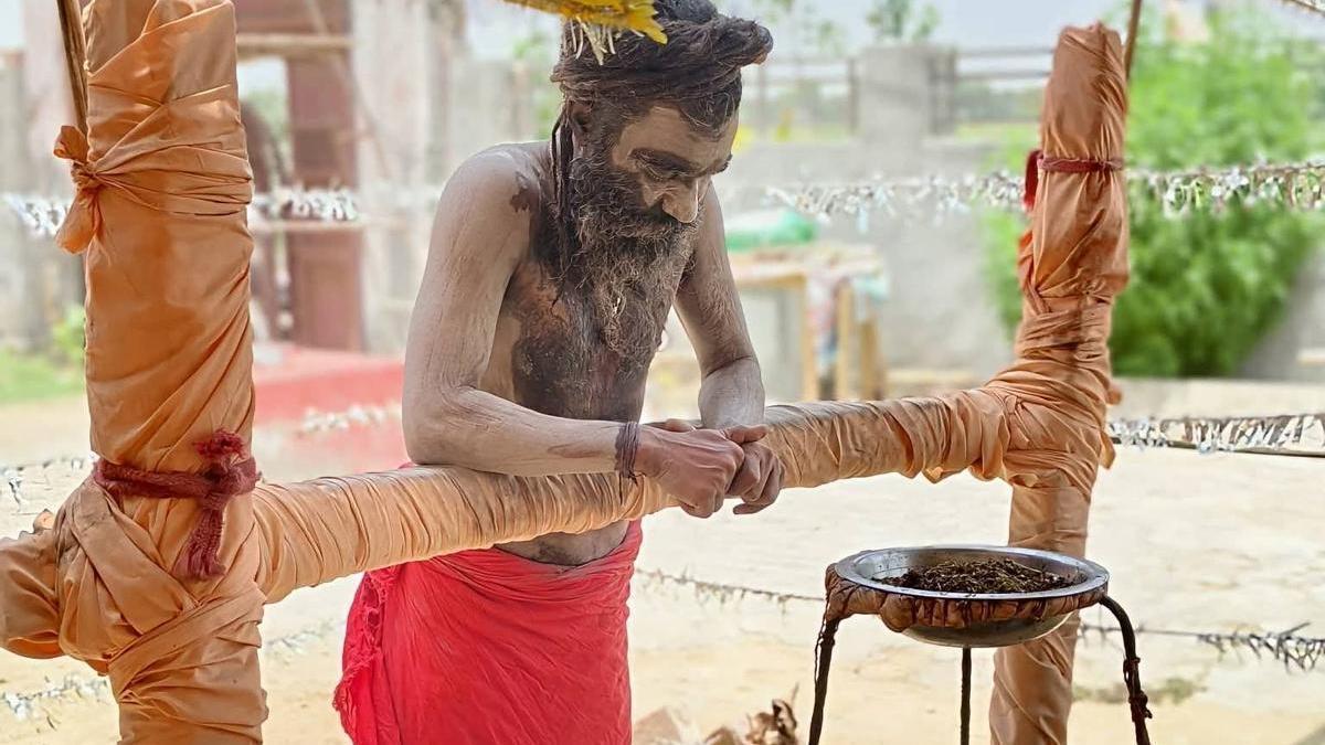 Daulat Giri Ji Maharaj, un monje indio que lleva doce años de pie