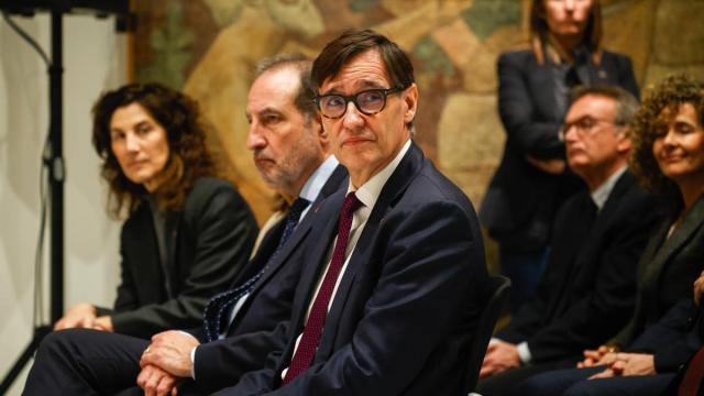 El president catalán, Salvador Illa, esta mañana en el Palau de la Generalitat.