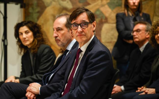El president catalán, Salvador Illa, esta mañana en el Palau de la Generalitat.