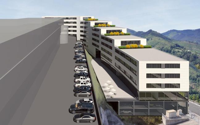 Proyección del edificio que Sprilur plantea en el polígono Erisono de Eibar.